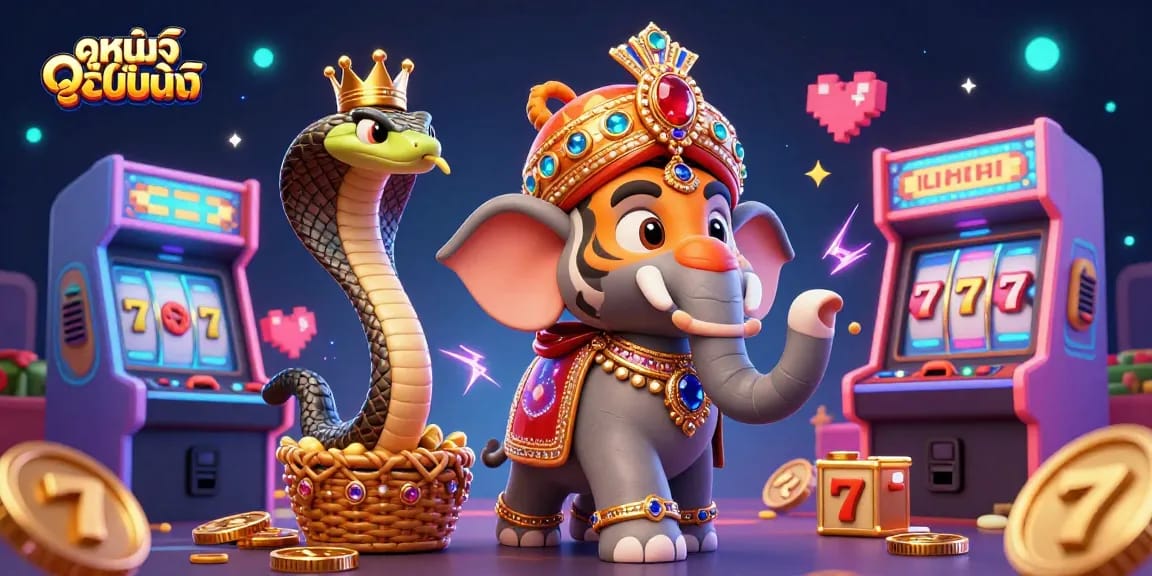 Experience ดูหนังออนไลน์ in style with a vibrant 3D casino scene featuring iconic characters and gaming elements.