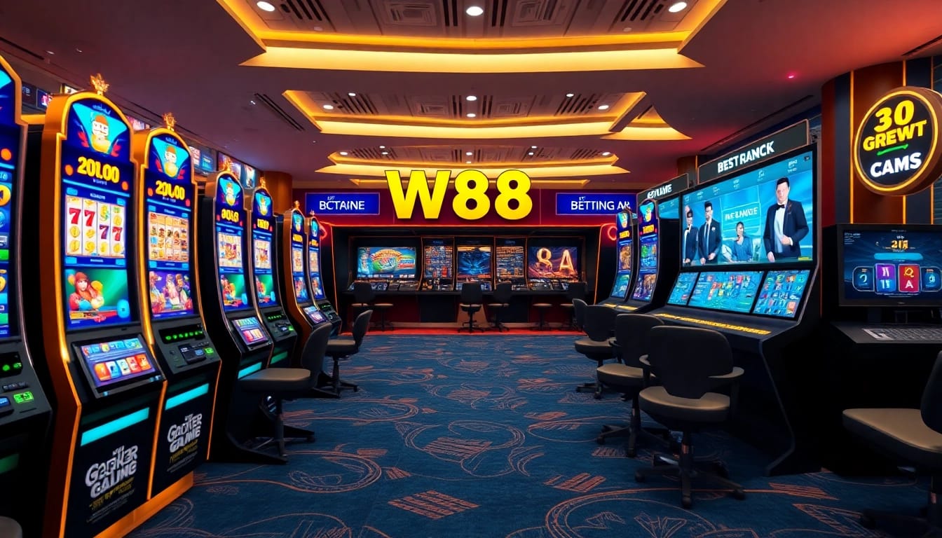 Experience the excitement of online gaming at w88.nyc with a modern casino interface showcasing sports betting and card games.
