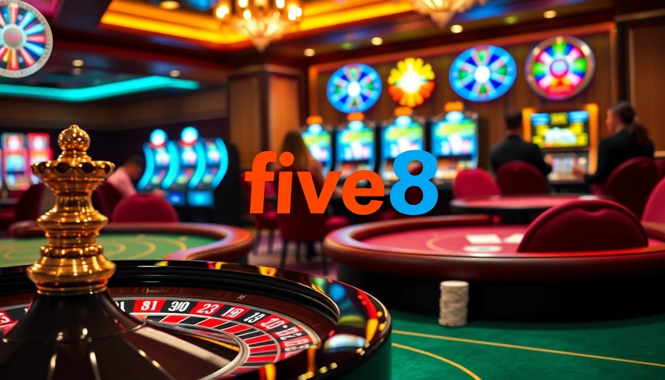 Experience high-stakes gaming at five88 with luxurious tables and vibrant slot machines.