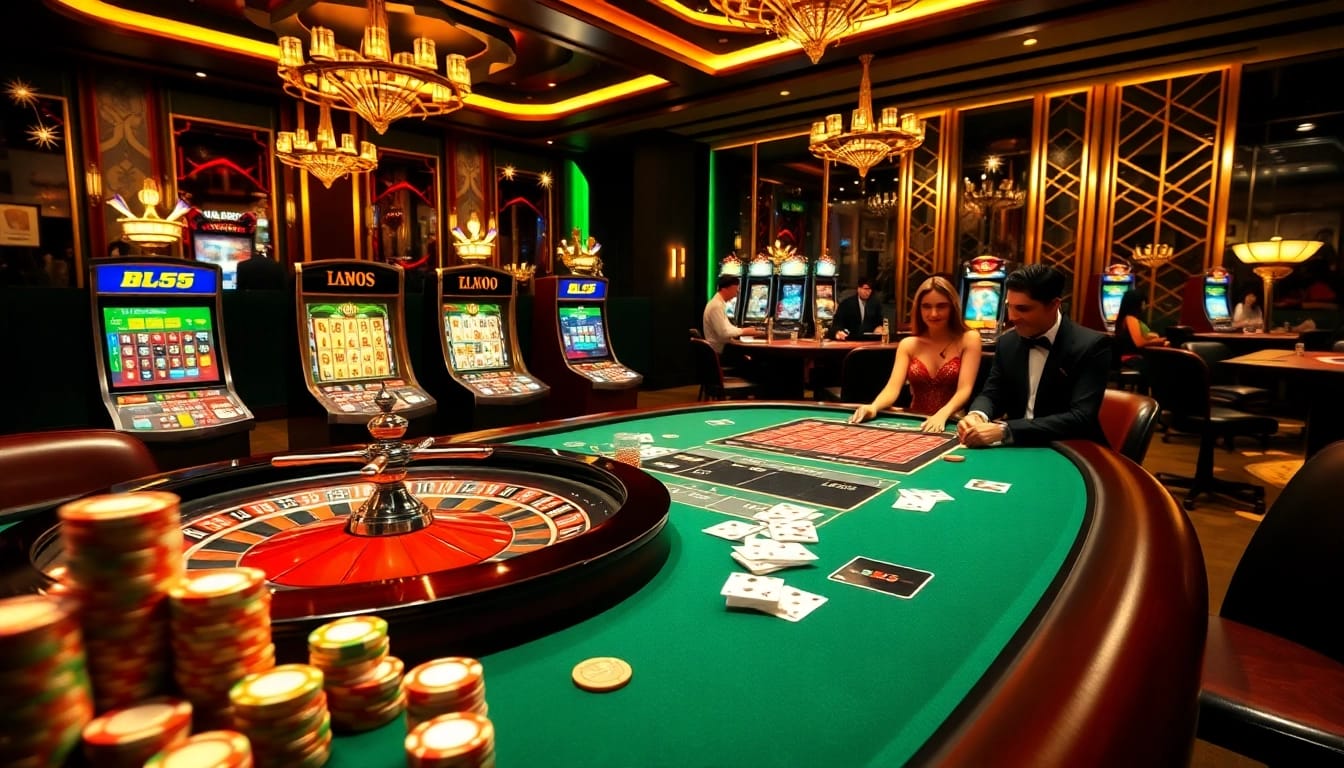Experience the excitement at Nhà cái BL555 with vibrant casino games, lively players, and stunning ambiance.