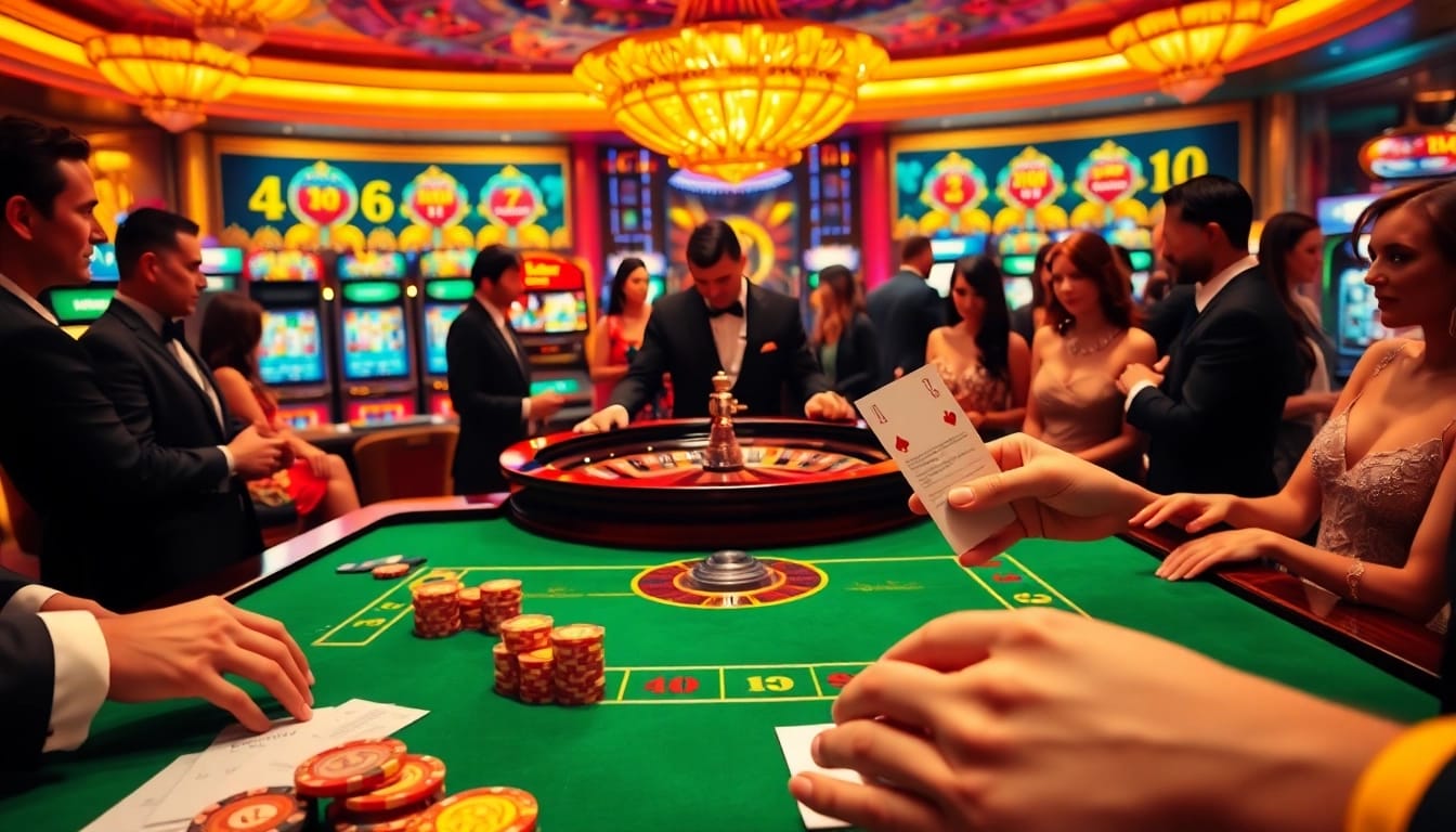 A thrilling casino experience at https://www.eejl88888.com/ with professional players at a roulette table.