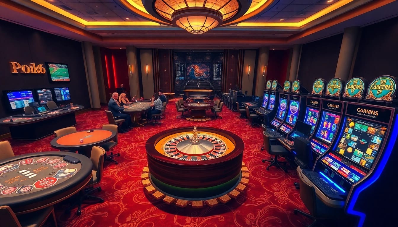 Experience the excitement of gambling with dynamic interactions at https://pg66.city/ featuring a bustling casino and vibrant slot machines.
