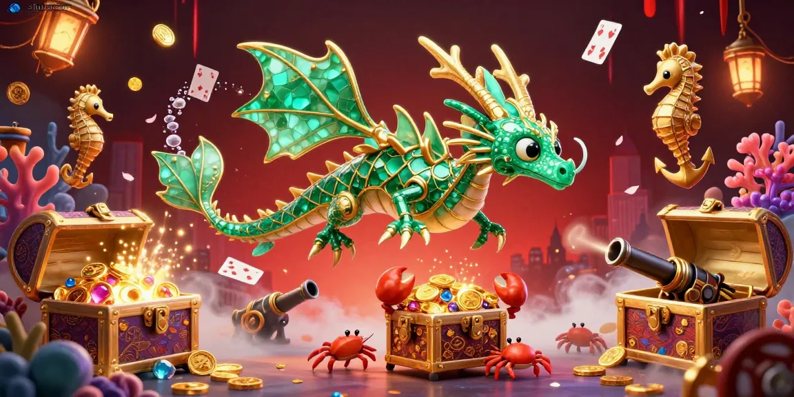 Situs gacor showcases a vibrant underwater treasure-filled casino scene featuring a leafy sea dragon and royal seahorse.