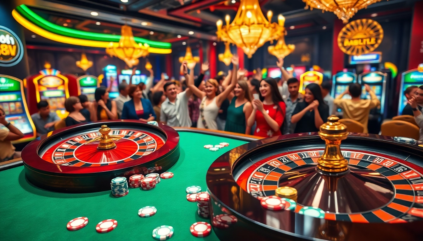 88vv gaming excitement showcased with colorful chips and roulette wheel at a luxurious casino.