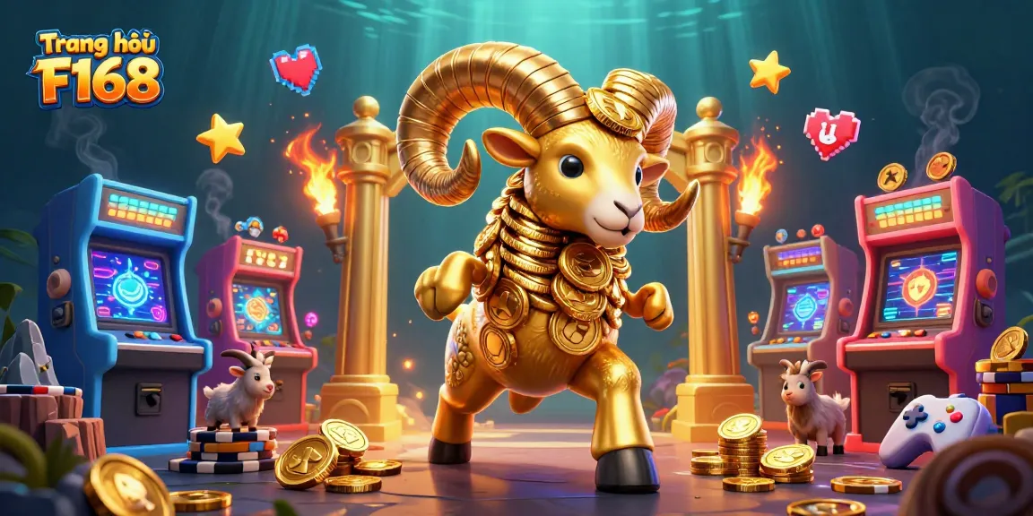 Engage with exciting games at Trang chủ F168, where the golden ram symbolizes instant rewards and entertainment.
