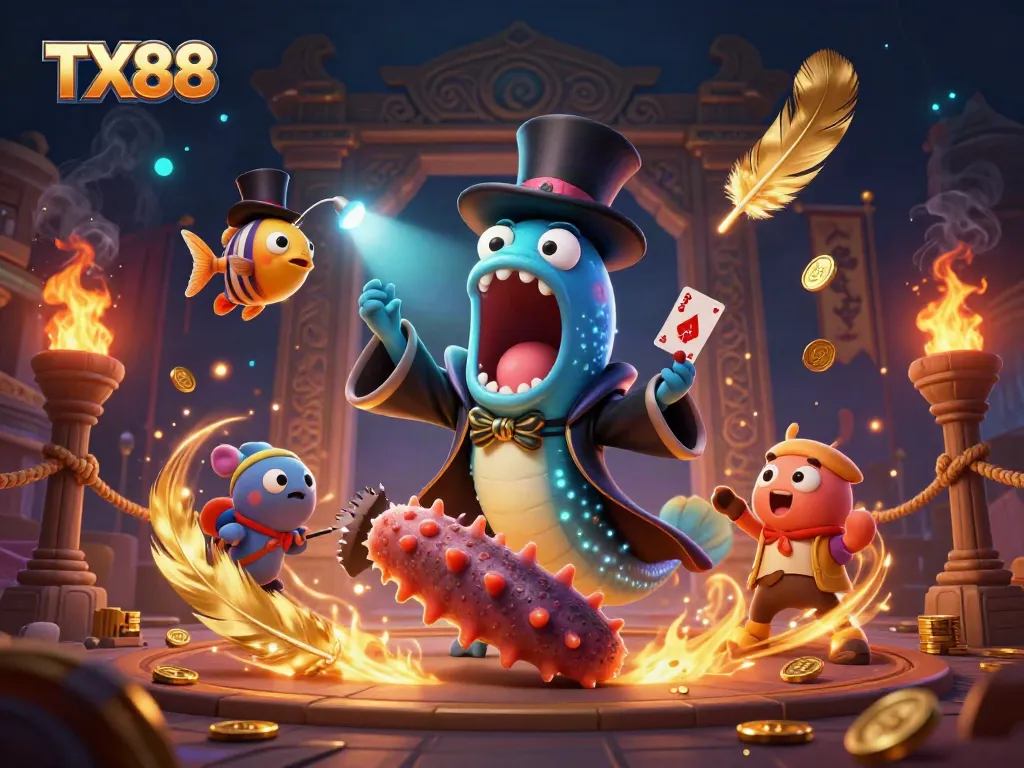 Experience thrilling magic at TX88 with deep-sea characters captivating players in an exciting casino setting.