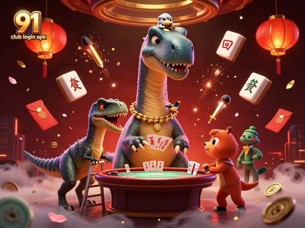Join the excitement of 91 club login apk with vibrant gaming elements in a dynamic casino scene.