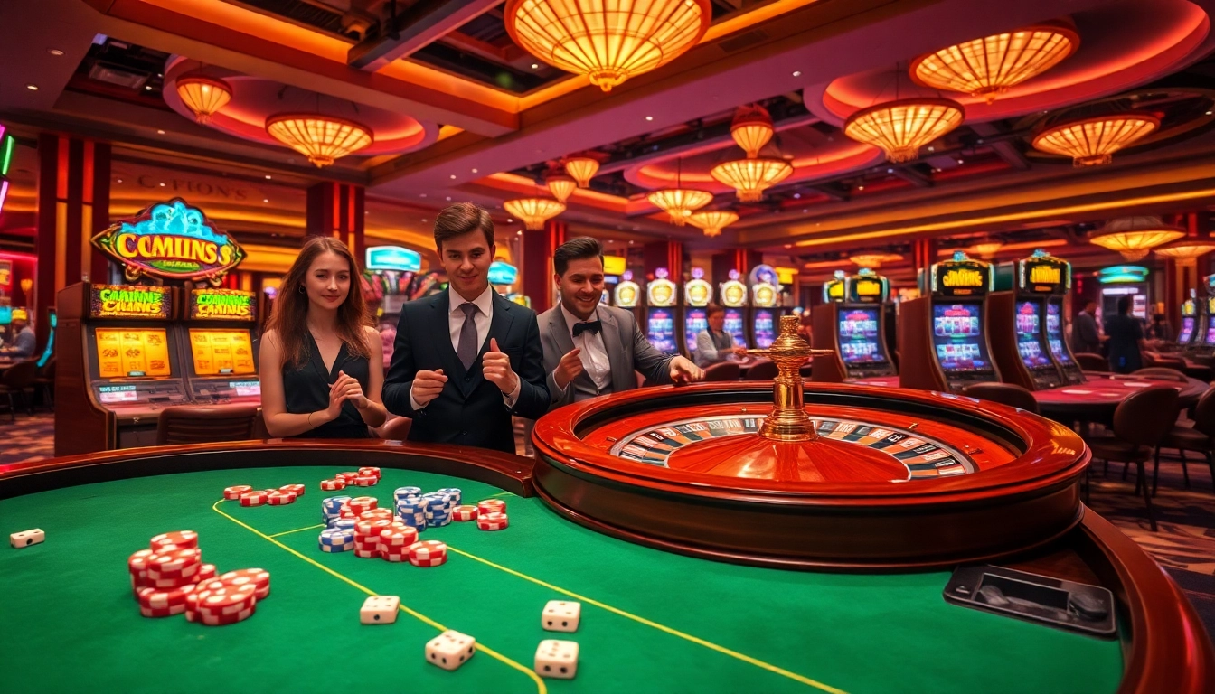 Experience the thrill of gaming at OKFUN with vibrant casino tables and exciting jackpot moments.