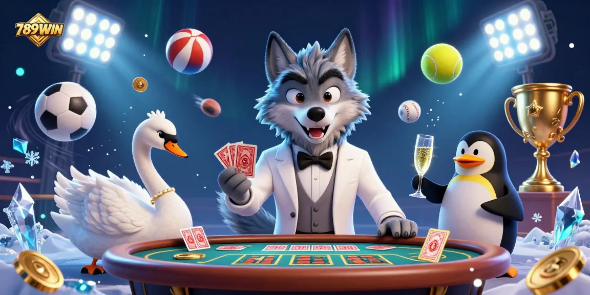 Engage in thrilling gameplay at 789WIN with detailed illustrations of casino fun and excitement.