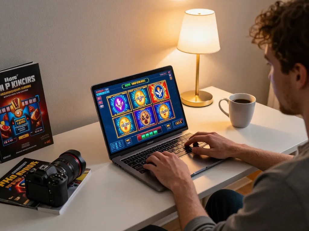 Indulging in a 99wincasino online gaming session with exciting slot graphics on display