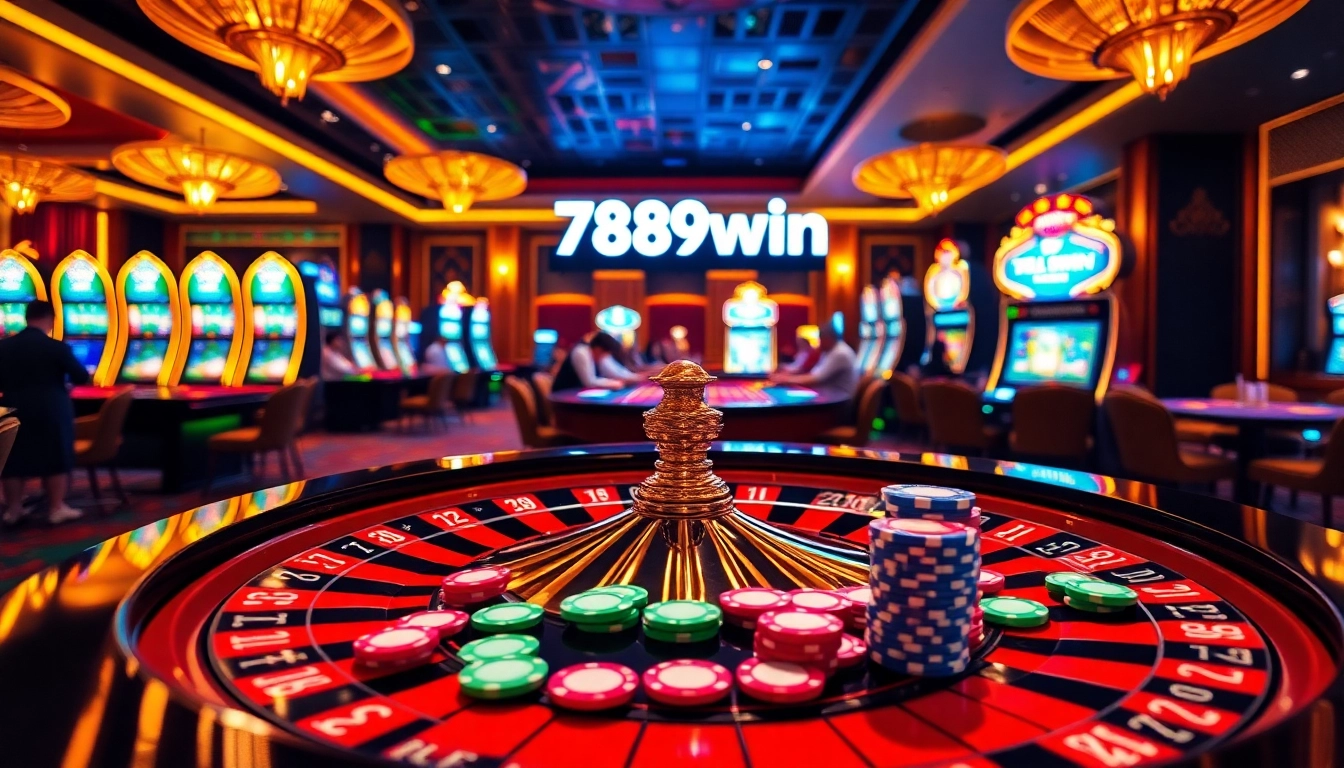 Exciting gaming action at 789win's vibrant casino table with roulette and chips.