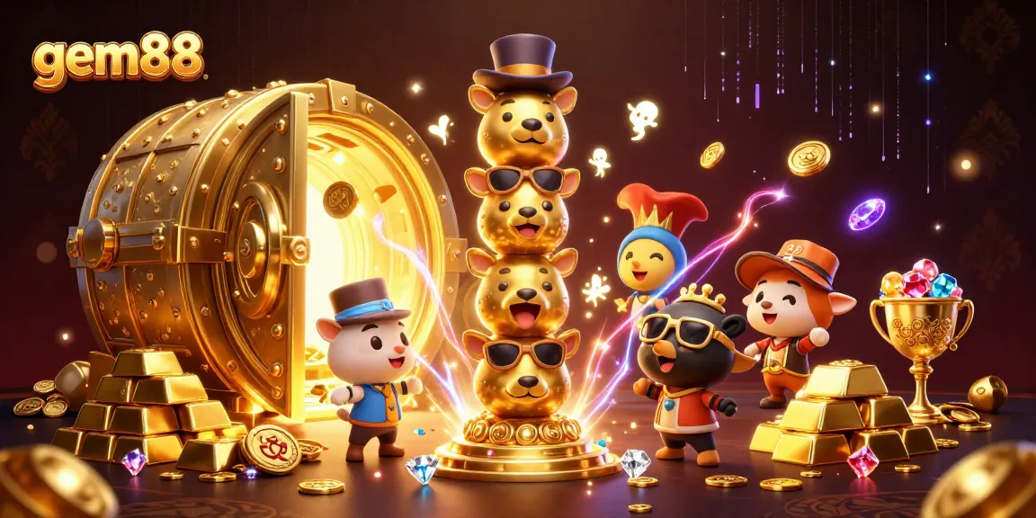 Win big at gem88 with golden treasures and exciting gaming elements amidst dazzling visuals.