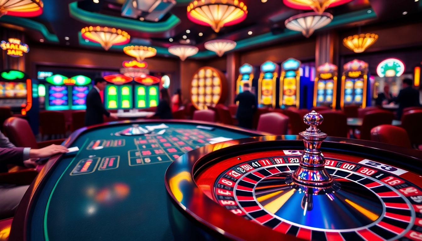 Players enjoy a vibrant game at Nhà Cái FB88’s casino table, showcasing poker chips and betting slips.