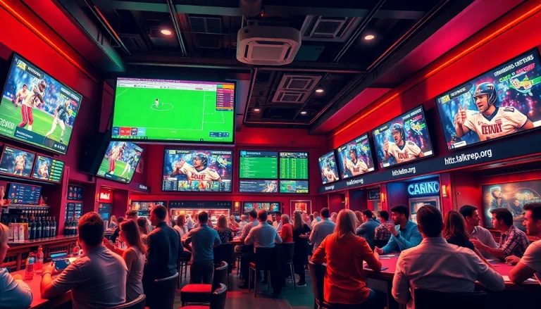 Explore the vibrant sports betting experience at https://talkprep.org/ showcasing a lively casino atmosphere.