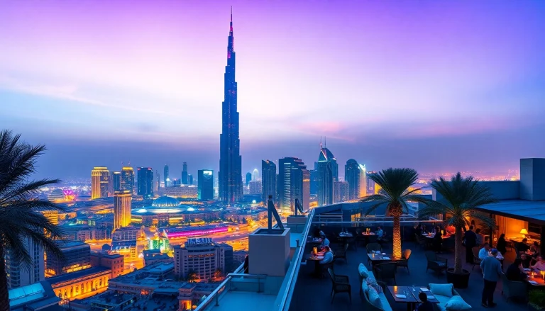 Explore the magnificent skyline during travel to Dubai, featuring Burj Khalifa at twilight.
