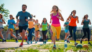 Individuals actively engaging in outdoor exercises to promote weight loss and healthy living.