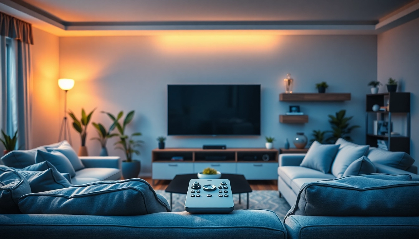 Experience iron iptv in a stylish living room setup highlighting modern entertainment.