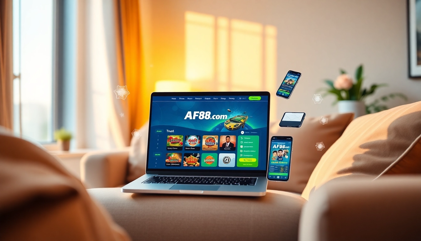 Explore the modern interface of AF88.com, showcasing online betting excitement and user-friendly features.