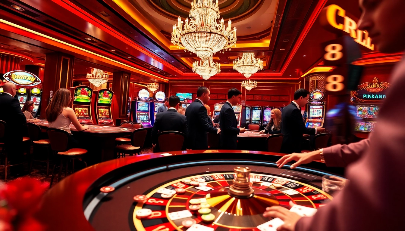Players enjoying a thrilling game at RR88's luxurious casino tables.