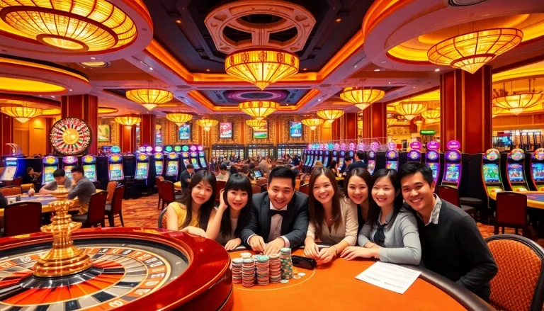 Dynamic gaming scene at nhà cái 9WIN with players enjoying live roulette and poker games.