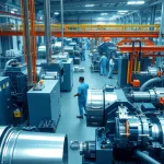 Dynamic view of a leading die casting company in Malaysia, showcasing advanced equipment and skilled operators.