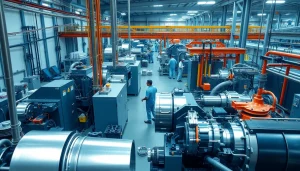 Dynamic view of a leading die casting company in Malaysia, showcasing advanced equipment and skilled operators.