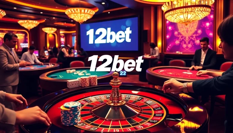 Experience thrilling gameplay at 12bet casino with vibrant roulette and eager players.