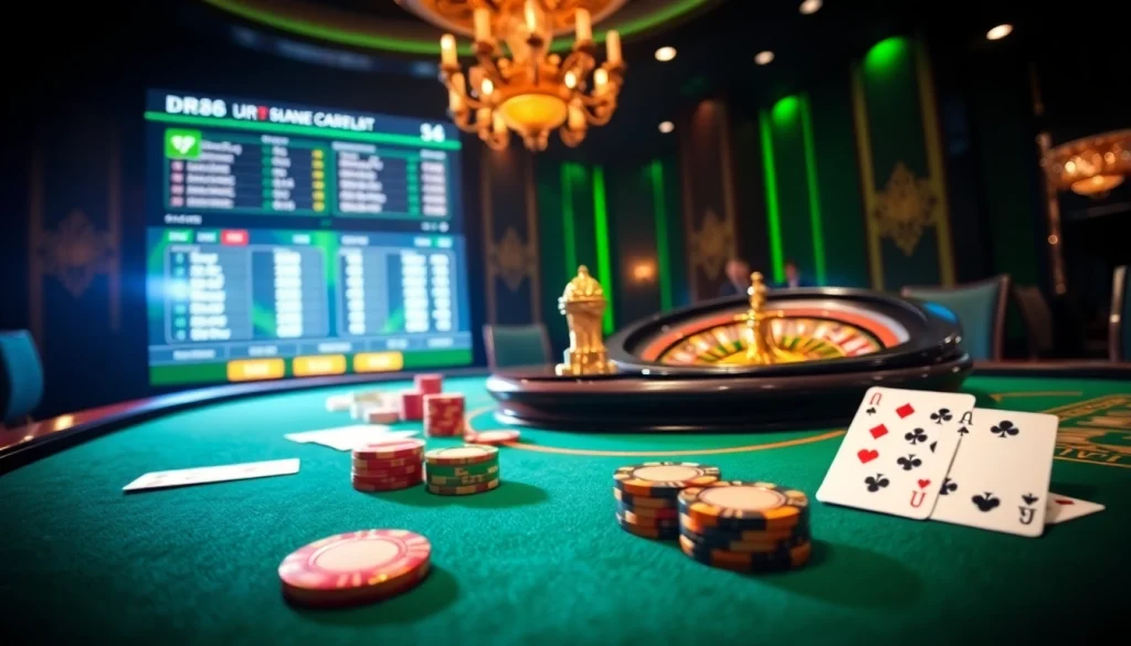 Experience thrilling gambling at DR88's elegant casino table with live dealer.