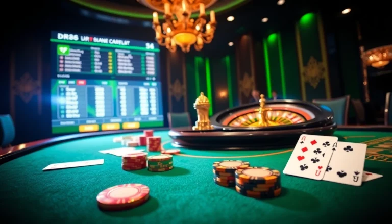 Experience thrilling gambling at DR88's elegant casino table with live dealer.