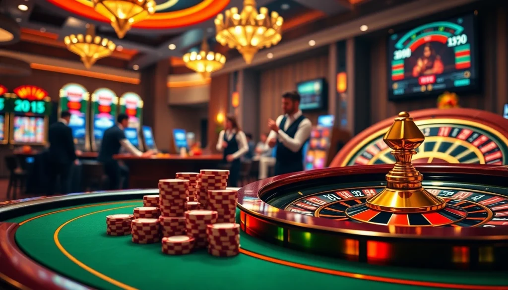 Experience thrilling online gaming at OK365 link with engaging casino tables and vibrant atmosphere.