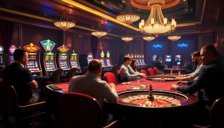 Engage in thrilling casino action at Nohu's luxury gaming tables with vibrant slot machines and roulette.