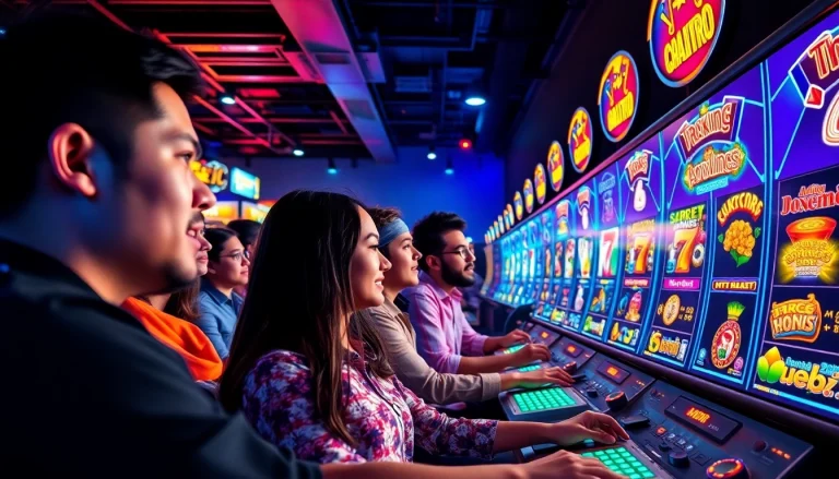 Exciting Kode4d link scene showcasing players engaged in slot gaming with vibrant visuals.