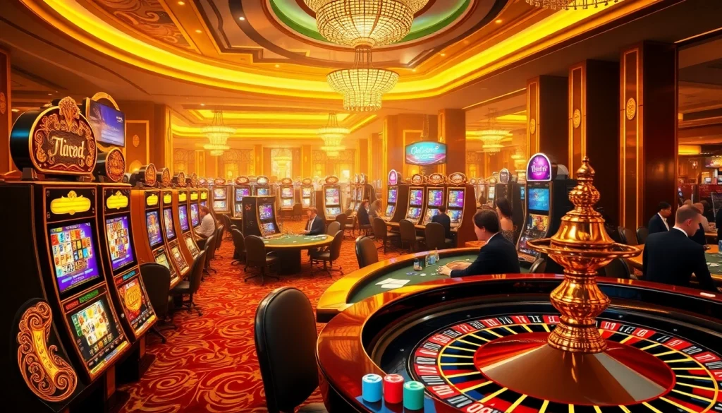 Hello88 casino scene showcasing poker chips and a spinning roulette wheel for an engaging gambling experience.