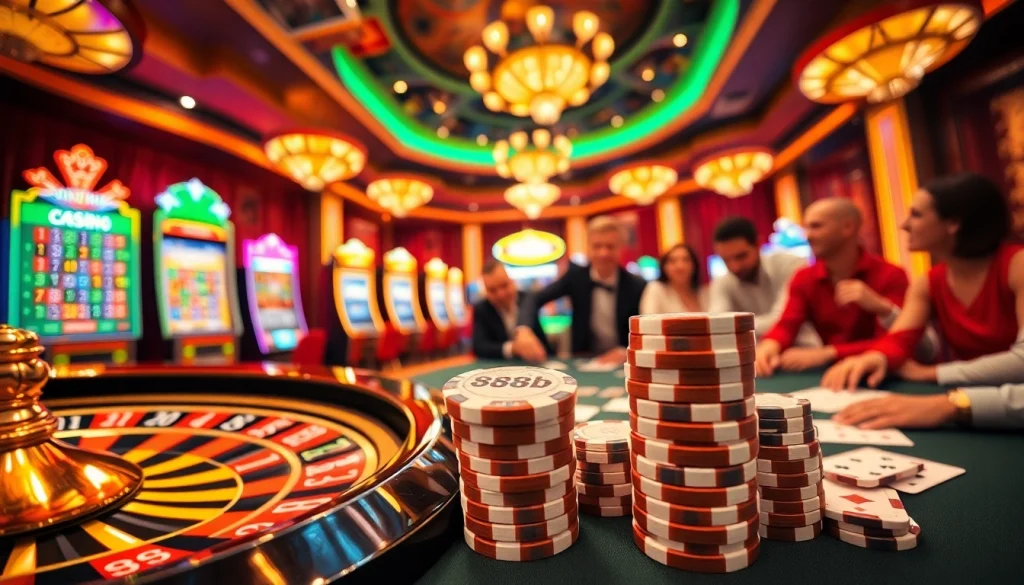 Experience the excitement of gaming at a luxurious casino with 888b poker chips stacked ready for play.