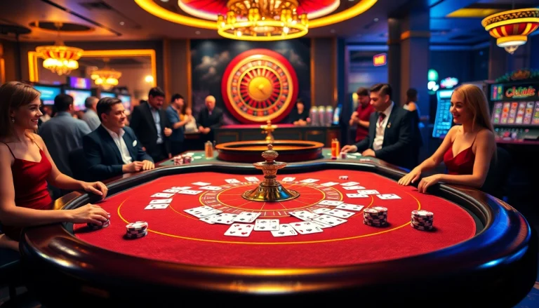 Experience the excitement of online gaming at DR88 with vibrant casino elements and engaging players.