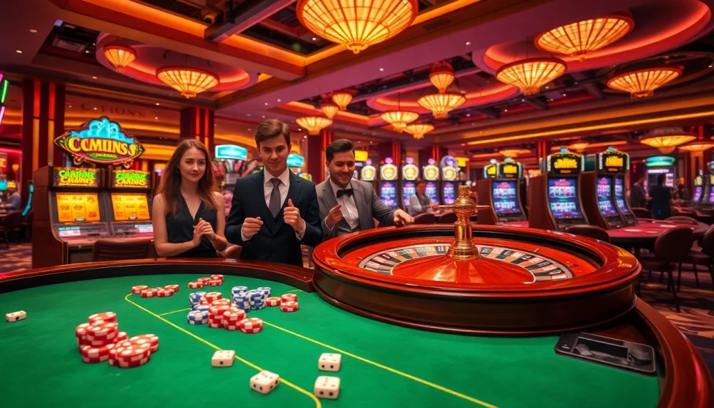 Experience the thrill of gaming at OKFUN with vibrant casino tables and exciting jackpot moments.