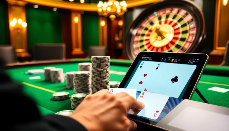 Experience thrill at https://mm88.forex/ with vibrant casino tables and poker chips ready for action.
