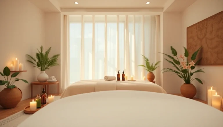 Spa Ads featuring a tranquil massage room with soothing decor, inviting relaxation.