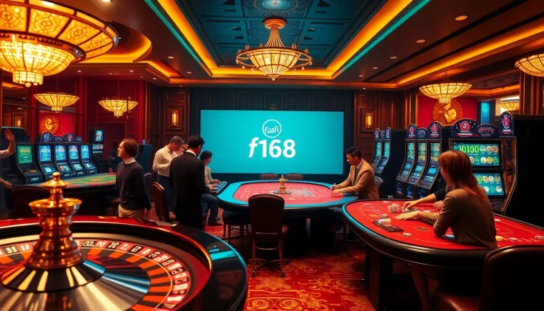 Experience the excitement at Nhà cái f168 with players enjoying casino games like poker and roulette.