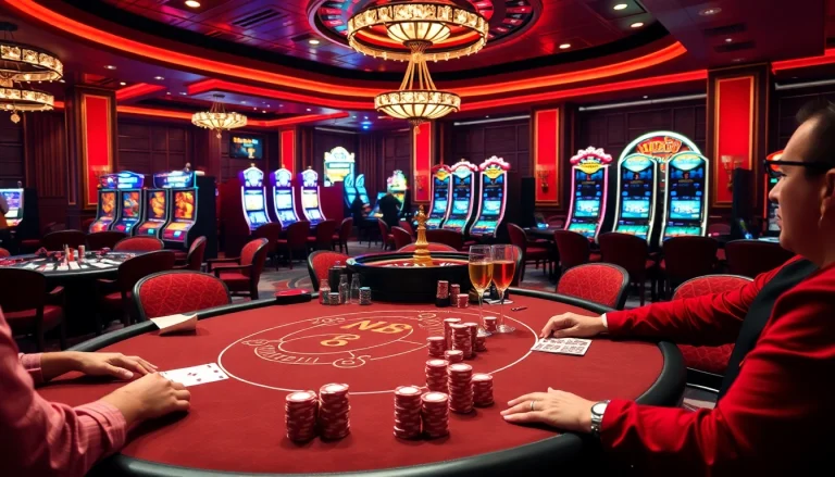 Engage with the exciting atmosphere of MB66 while playing at a luxurious casino table.