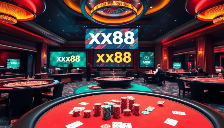 Experience the excitement of gambling with the xx88 link showcased at a luxurious casino.
