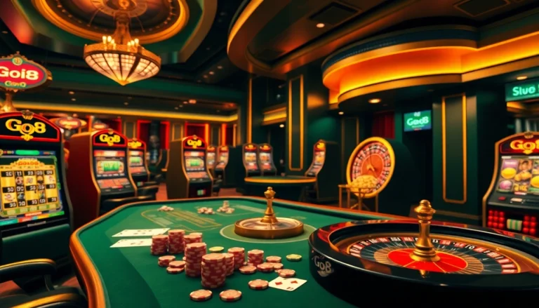 Go8 gaming table showcasing excitement and luxury in a contemporary casino setting.