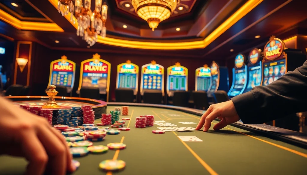 Captivating S8 casino scene with vibrant poker chips and cards, creating a thrilling gambling atmosphere.