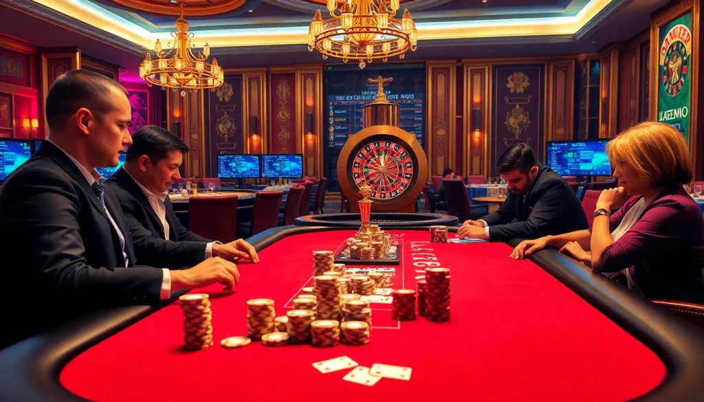Experience thrilling gameplay at https://vb88.uk.net/ with high-stakes poker, luxurious casino décor, and professional dealers.