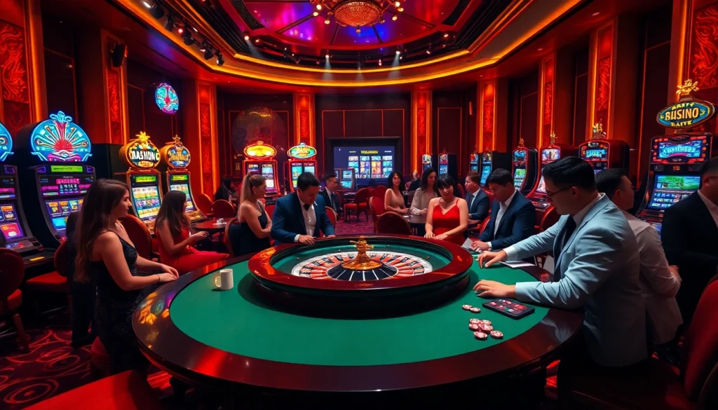 Players at a sophisticated roulette table enjoy thrilling games at https://nk88.diy/, showcasing dynamic casino excitement.