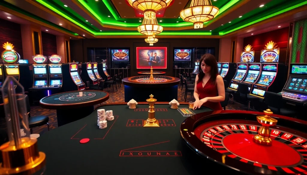Experience the excitement at LC88's luxury casino with vibrant tables and immersive gameplay.