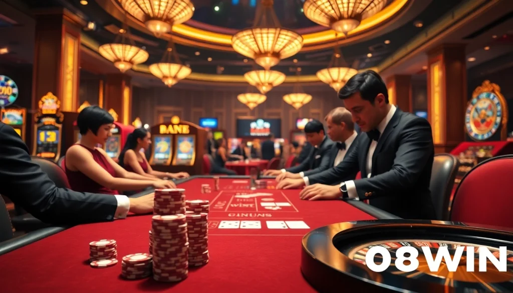 Excited players engaging at the 68WIN casino table highlighting thrilling gaming experiences.