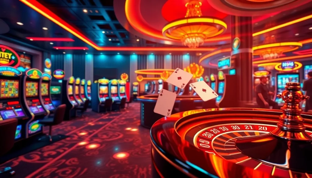 Exciting online gaming at https://u8888.bio/ with colorful slots, poker chips, and casino tables.