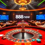 Experience the thrill of high-stakes betting at 888new's luxurious casino, featuring roulette and poker.