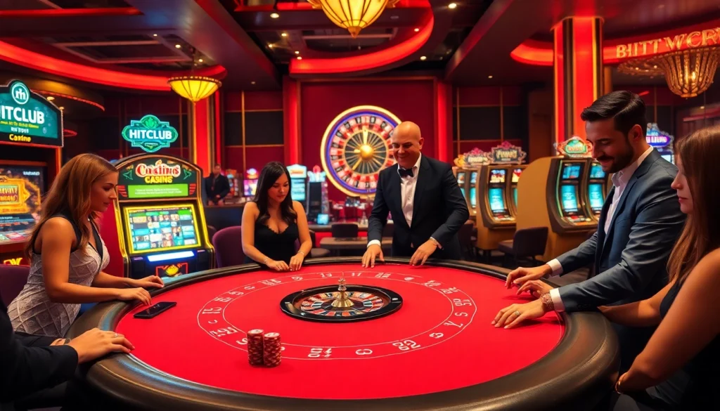 Experience the thrill of the HITCLUB gaming table with engaged players and vibrant atmosphere.